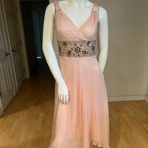 $300 GRAZIE EMBELLISHED SILK ASYMMETRICAL DRESS SZ 36 / 4 US